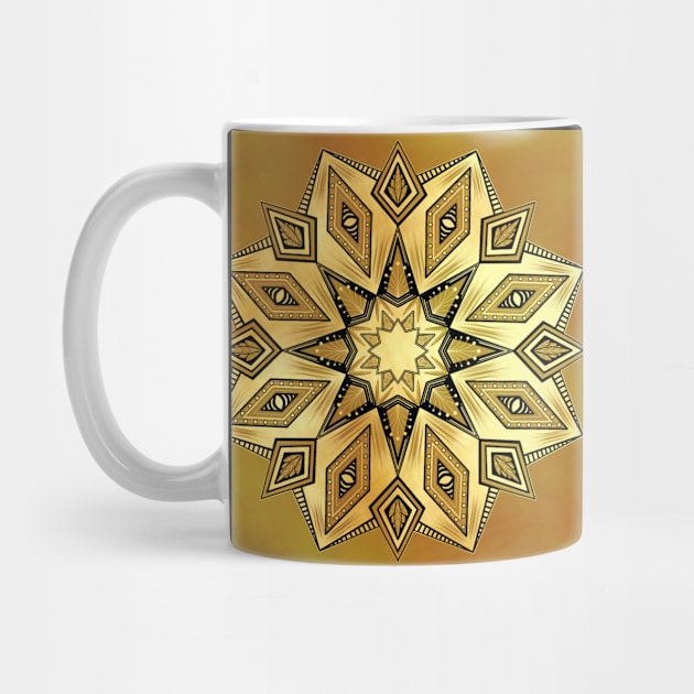 Star mandala gold and black by Crea Twinkles